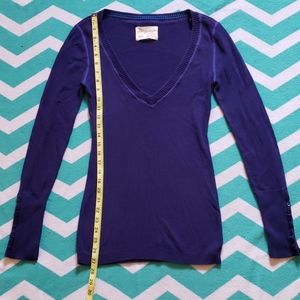Aeropostale Indigo Deep V-neck Sweater